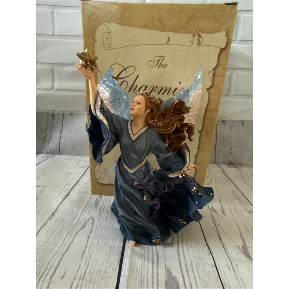 Boyds Collection Charming Tails Aurora Guardian Angel Blue Resin Figurine 28215